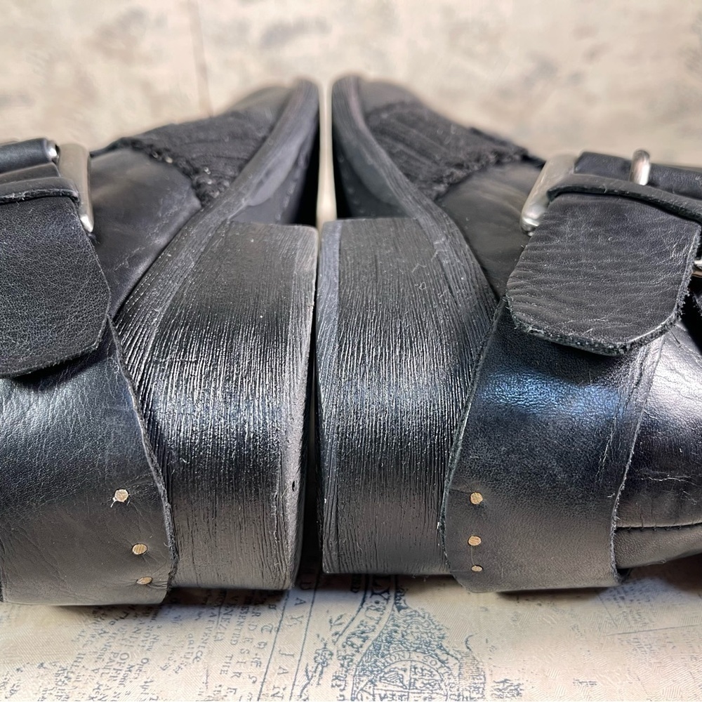Apepazza ZEBU Black Leather Knit Combat Boots Italian Designer Size 7.5 - Picture 10 of 13